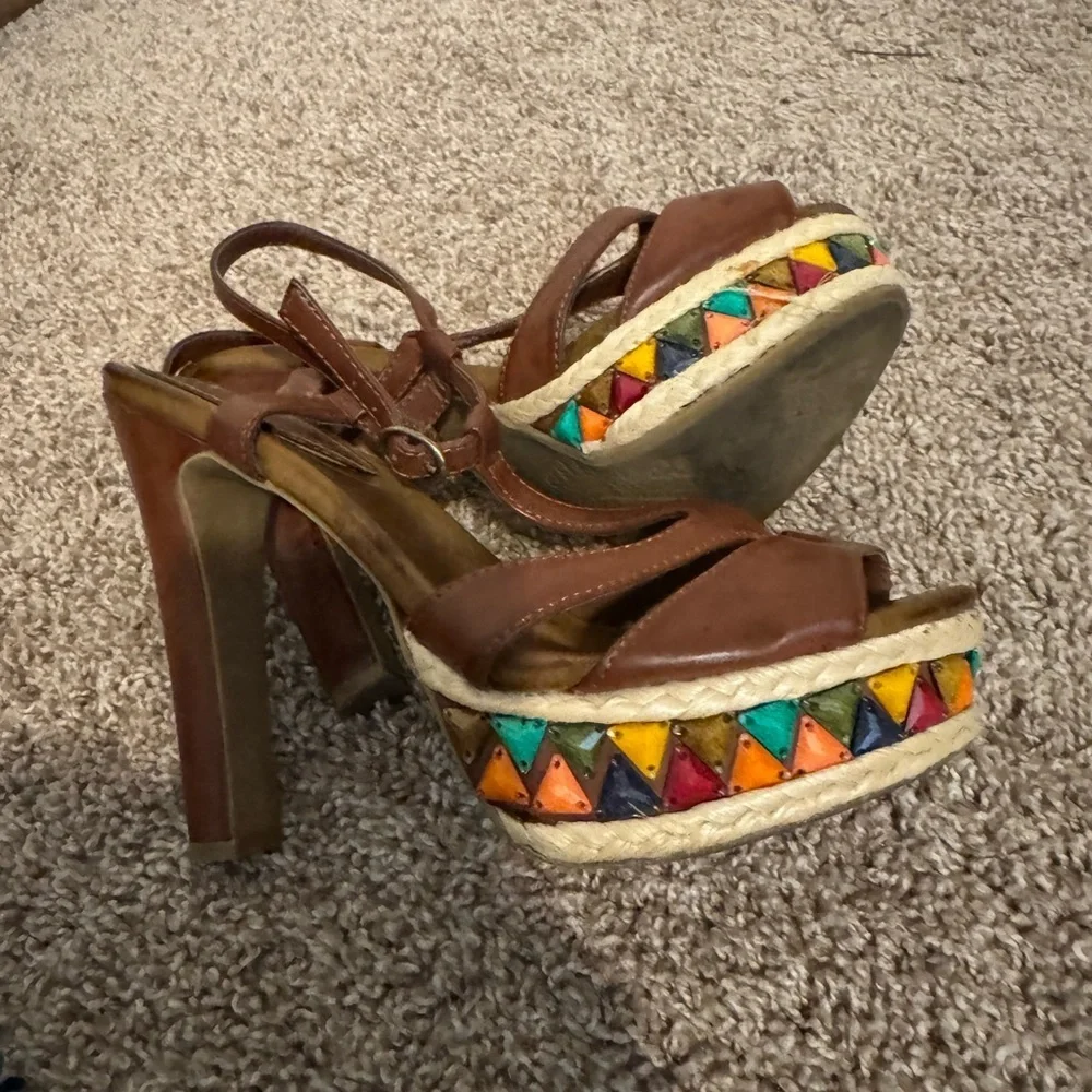 Unlisted Brown Platform Espadrille Sandals